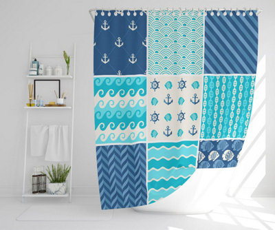 Nautical Tiles (Shower Curtain) / Default Title Price Comparisons | Compare The Build