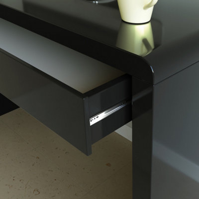 Nautilus Designs Black Computer Desk with Spacious Storage Drawer for Home Office, Gaming, Study