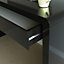 Nautilus Designs High Gloss Black Computer Desk Workstaton with Spacious Storage Drawer for Home Office, Gaming, Study