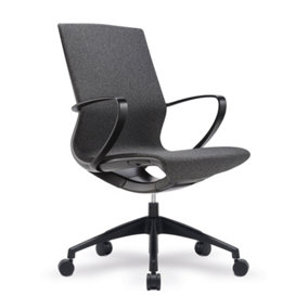 Nautilus Designs Medium Back Executive Chair with Integrated Height Control and Weight Activated Auto Balance Mechanism, Black
