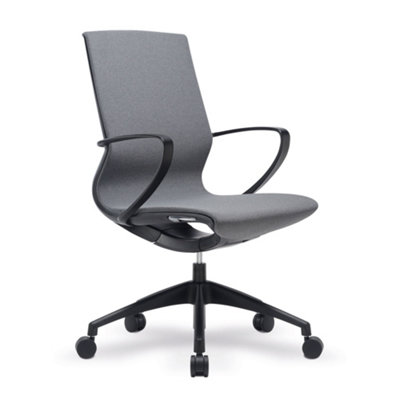 Nautilus Designs Medium Back Executive Chair with Integrated Height Control and Weight Activated Auto Balance Mechanism, Grey