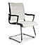 Nautilus Designs Medium Back Office Chair Leather Effect Visitors Chair Cantilever Chair with Chrome Frame, White