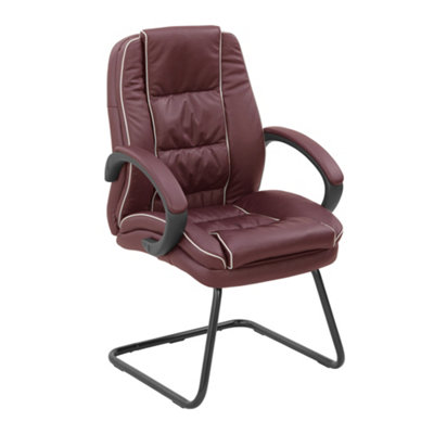 Nautilus Designs Office Chair Leather Faced Boardroom Chair for Home Office - Burgundy