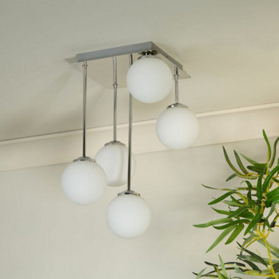 Navarro 5 Light Chrome Semi Flush Ceiling Light
