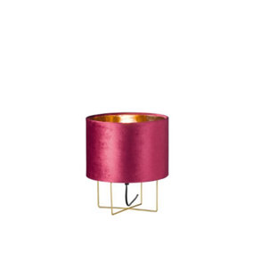 Navigare Alska Carmine Red And Gold Table Lamp A Luxourious Classic Style With A Modern Scandi Style Touch 24CM Diameter 1XE27