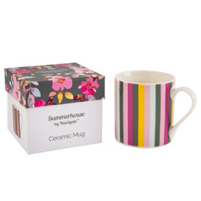 Navigate Gardenia Mug Stripe Grey and Pink