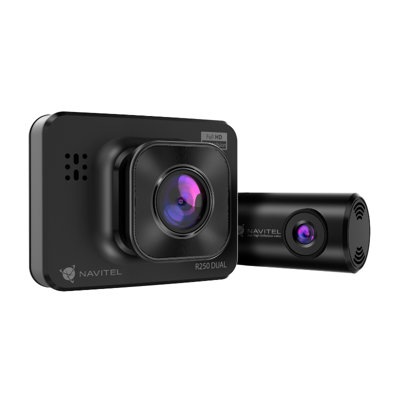Goodyear Dual Lens Car Dash Cam with Front Rear Internal Camera HD