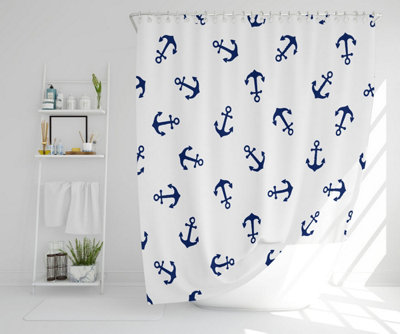 Navy Anchors on White (Shower Curtain) / Default Title Price Comparisons | Compare The Build
