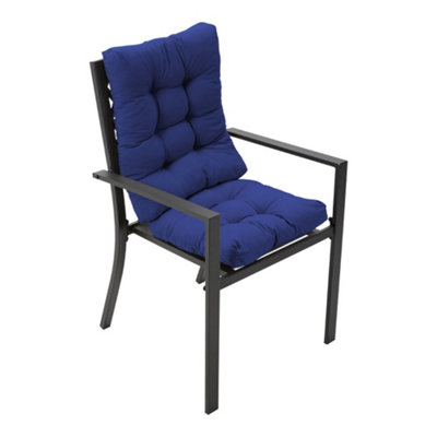 Navy Blue 2 Pcs Garden Polyester Chair Cushions Seat Pads Cushion Patio Seat Pads for Outdoors