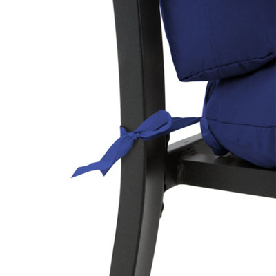Navy Blue 2 Pcs Garden Polyester Chair Cushions Seat Pads Cushion Patio Seat Pads for Outdoors