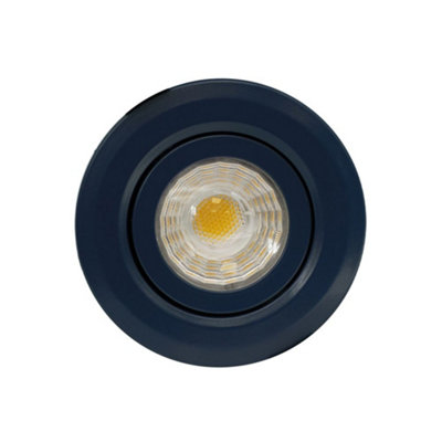 Navy Blue 6W LED Downlight - 3K Warm White - Dimmable & Tilt IP44 - SE Home