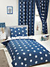 Navy Blue and White Stars Junior Duvet Cover and Pillowcase Set