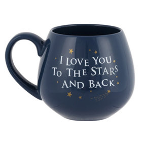 Navy Blue Ceramic Mug ' I Love You To The Stars And Back'