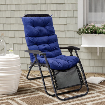 Navy Blue Garden Polyester Patio Chair Cushions Bench Seat Pads Cushion for Outdoors