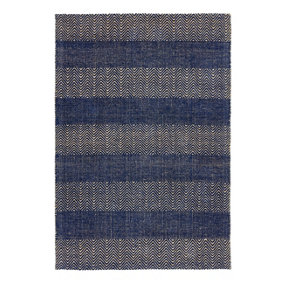 Navy Blue Geometric Graphics Modern Handmade Easy to clean Rug for Bed Room Living Room and Dining Room-160cm X 230cm