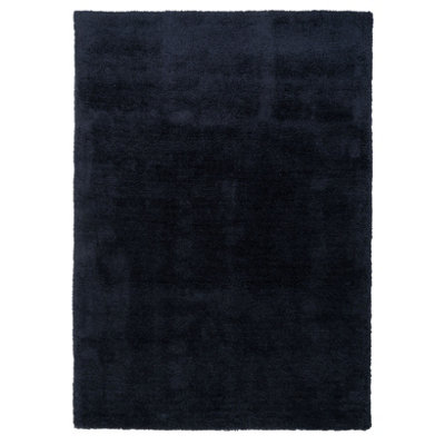 Navy Blue Luxury Plush Soft Pile Living Area Rug 120cm x 170cm