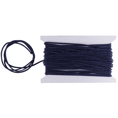Navy Blue Nylon Cord 1.2mm Braided Rope, 10 Metres