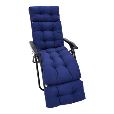 Navy Blue Outdoor Garden Sofa Cushion Chair Lounger Cushions Patio Seat Pads With Ties