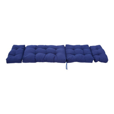Navy Blue Outdoor Garden Sofa Cushion Chair Lounger Cushions Patio Seat Pads With Ties