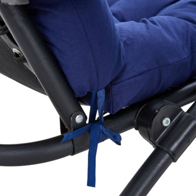 Navy Blue Outdoor Garden Sofa Cushion Chair Lounger Cushions Patio Seat Pads With Ties