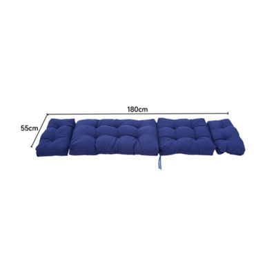 Navy Blue Outdoor Garden Sofa Cushion Chair Lounger Cushions Patio Seat Pads With Ties