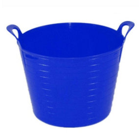 Navy Blue Single Plastic Flexi Tub Storage Bucket 42L Builders Garden Horse Feed Trug Laundry Toy