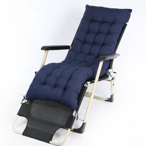 Navy Blue Sun Lounger Cushion Pad for Garden Recliner Chair