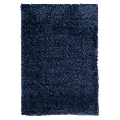 Navy Blue Thick Soft Shaggy Area Rug 80x150cm