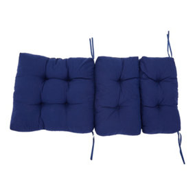 Navy Blue Tri-fold Outdoor Garden Chair Bench Seat Pad Cushion 110cm W x 55cm D