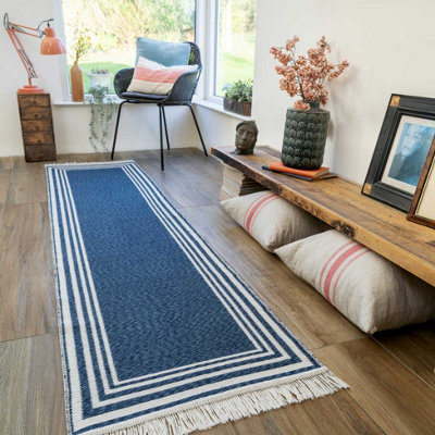 Navy deals runner rug