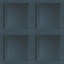 Navy Blue Wooden Panel 3D Effect Realistic Square Panelling Flat Wallpaper
