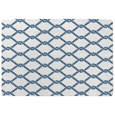 Navy Chainlink Rope Special Soft Home Rug