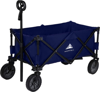 Quad Fold Camping Wagon 2024 with Telescoping Handle, Blue