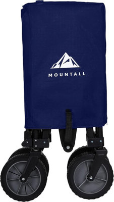 Navy Collapsible Portable Wagon Trolley Folding Wheeled Festival Cart For Camping Beach Outdoor Leisure - 4