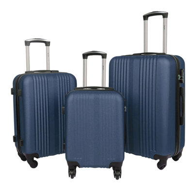 Navy Delta Stripe 3 Piece Luggage Set