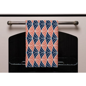 Navy & Pink Geometric Shells (Kitchen Towel) / Default Title