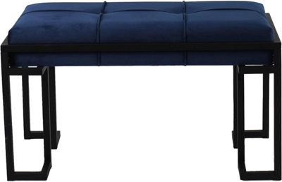 Navy upholstered deals bench