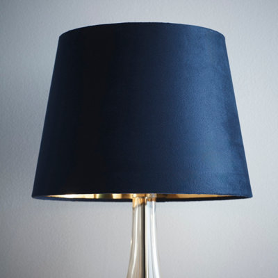 Navy Velvet Empire Shade for Ceiling and Table Lamp 14 Inch Shade