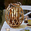 Naxos Oval LED Willow & Rattan Lantern