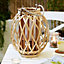 Naxos Oval LED Willow & Rattan Lantern