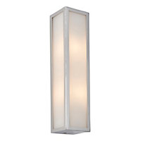 Nayland Chrome with Frosted Glass Contemporary 2 Light Bathroom Wall Light