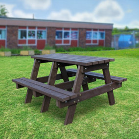 NBB 100% Recycled Plastic Furniture Junior Picnic Table in Brown