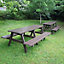 NBB 100% Recycled Plastic Furniture Large Picnic Table in Brown