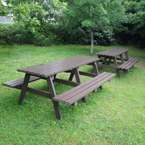 NBB 100% Recycled Plastic Furniture Large Picnic Table in Brown
