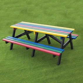 NBB 100% Recycled Plastic Furniture Large Picnic Table in Multi