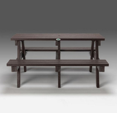 NBB 100% Recycled Plastic Furniture Standard Picnic Table - Brown