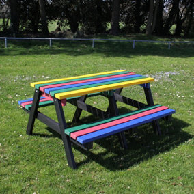 NBB 100% Recycled Plastic Furniture Standard Picnic Table - Multicoloured