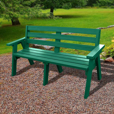 NBB Outdoors Captains Treble Seat Bench 3 Person - H870 x W1671 x D649mm - Green