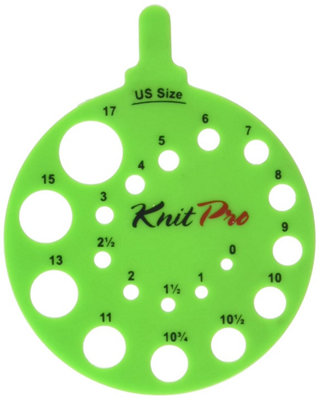 NDL SIZER ROUND ENVY - Round Needle Size Gauge: Envy Green - KnitPro