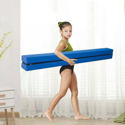 Neche 2.1M Folding Gymnastics Balance Beam,Hard Wearing Home Training Bar - Sky Blue